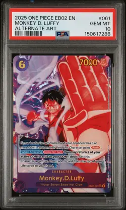2025 ONE PIECE EB02-ANIME 25TH COLLECTION ALT ART MONKEY D. LUFFY PSA 10 - Image 1