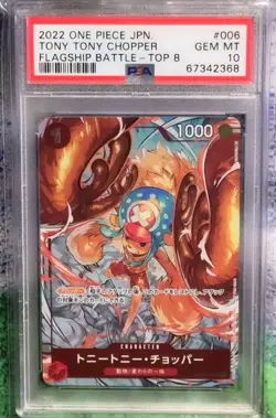 One Piece PSA 10 Tony Tony Chopper Flagship Battle Top 8 - St01-006 - Image 1