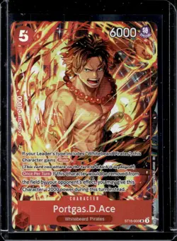 2026 One Piece Illustration Box V5 Promo Portgas D Ace #ST15-005 - Image 1