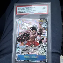 Namco Monkey.D.Luffy OP11-118 Secret Rare Foil Manga Alternate Art PSA 9 - Image 1