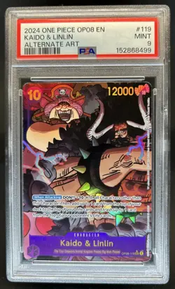 2024 One Piece Two Legends Kaido & Linlin Secret Rare Alt Art #OP08-119 PSA 9 - Image 1