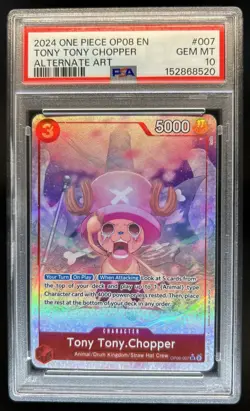 2024 One Piece Two Legends Tony Tony.Chopper Super Rare Alt Art #OP08-007 PSA 10 - Image 1