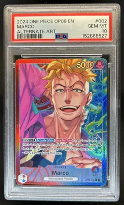 2024 One Piece Two Legends Marco Leader Alt Art #OP08-002 PSA 10 GEM MINT - Image 1