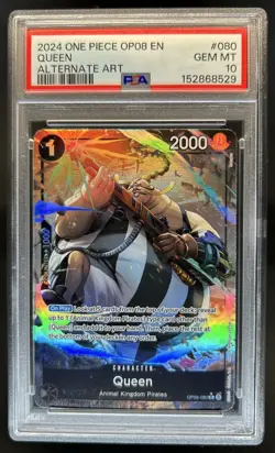 2024 One Piece Two Legends Queen Alt Art #OP08-080 PSA 10 GEM MINT - Image 1