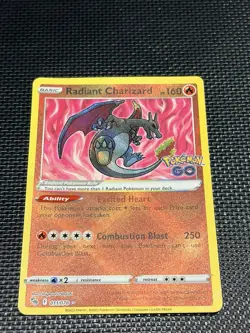 Pokemon TCG Radiant Charizard Holo Card Pokemon Go 011/078 - Image 1