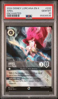 2024 DISNEY LORCANA EN 4-URSULA'S RETURN ENCHANTED ARIEL SONIC WARRIOR PSA 10 - Image 1