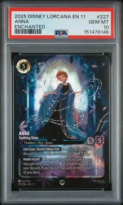 2026 DISNEY LORCANA EN 11-WINTERSPELL ENCHANTED ANNA SOOTHING SISTER PSA 10 - Image 1