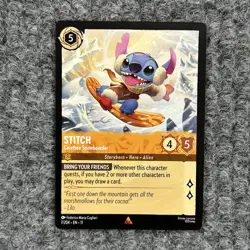 Disney Lorcana Winterspell Stitch Carefree Snowboarder 7/204 Rare NM Regular - Image 1