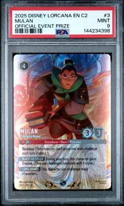 2025 DISNEY LORCANA EN C2-LORCANA CHALLENGE PROMO MULAN CHARGING AHEAD PSA 9 - Image 1