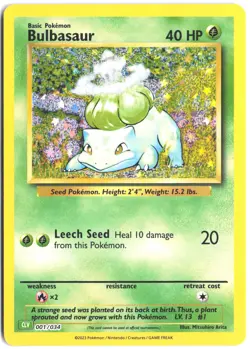 Trading Card Game Classic #001/034 Bulbasaur - Image 1