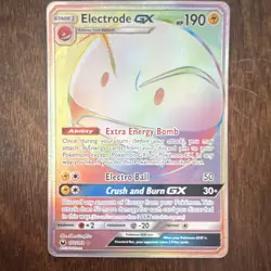 Pokemon Electrode GX 172/168 SM Celestial Storm Rainbow Rare Holo 190 HP Card - Image 1
