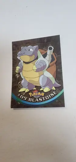 2000 Pokemon Topps Chrome Blastoise #09 Holo Foil TV Animation Series Card Blue - Image 1