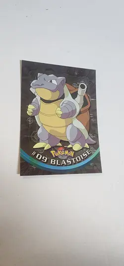 2000 Pokemon Topps Chrome Blastoise #09 Holo Foil TV Animation Series Card Blue - Image 2
