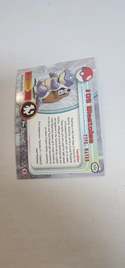2000 Pokemon Topps Chrome Blastoise #09 Holo Foil TV Animation Series Card Blue - Image 3