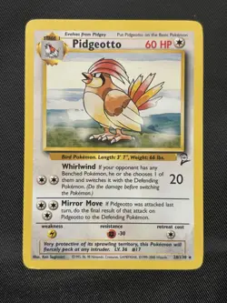 Pidgeotto 28/130 Base Set 2 Non-Holo Rare LP Pokemon Card - Image 1