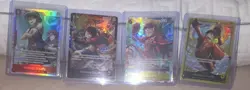 Bandai One Piece CCG Monkey D. Luffy Foil Leader & Character Card Lot 4 Sets - Image 1