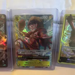 Bandai One Piece CCG Monkey D. Luffy Foil Leader & Character Card Lot 4 Sets - Image 2