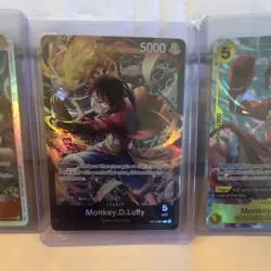 Bandai One Piece CCG Monkey D. Luffy Foil Leader & Character Card Lot 4 Sets - Image 3