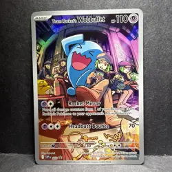 Team Rocket's Wobbuffet 203 Black Star Promo Full Art Holo Pokemon Card NM - Image 1