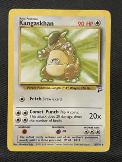 Kangaskhan 26/130 Base Set 2 Non-Holo Rare HP Pokemon Card - Image 1