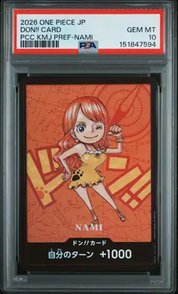 2026 ONE PIECE JAPANESE KUMAMOTO PREFECTURE NAMI DON!! CARD PSA 10 - Image 1