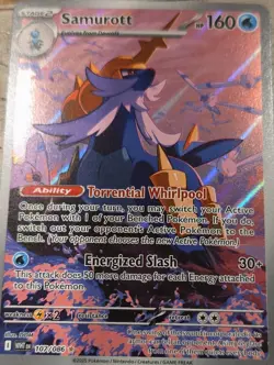 Pokemon Samurott 107/086 SV White Flare Illustration Rare Holo Card English - Image 1