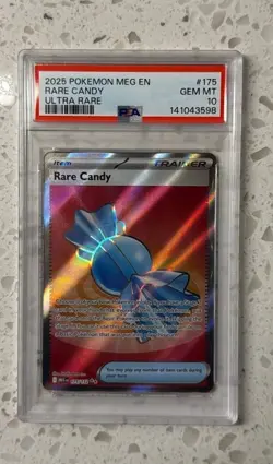 2025 Pokemon Mega Evolution # 175 Rare Candy Ultra Rare PSA 10 Card GEM MINT! - Image 1