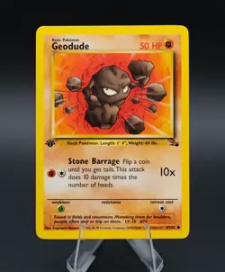 Geodude 1st Edition Fossil Set 47/62 Common Pokemon Card TCG 1999 WOTC - Image 1