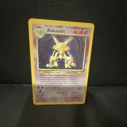 Alakazam Base Set Holo Rare 1/102 80 HP Pokemon TCG Card Wizards of the Coast - Image 1