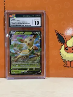 Pokemon TCG Leafeon v SWSH Black Star Promos Holo Card SWSH194 CGC 10 - Image 1