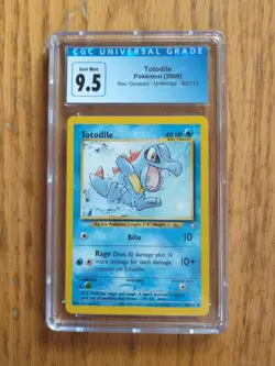 Totodile 80/111 Pokemon 2000 Neo Genesis Unlimited CGC 9.5 Gem Mint - Image 1