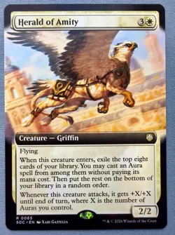 Herald of Amity (Extended Art) - NM - MTG Secrets of Strixhaven SOC #65 Rare - Image 1