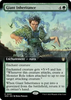 Giant Inheritance (Extended Art) - Near Mint MTG Commander: Wilds of Eldraine - Image 1
