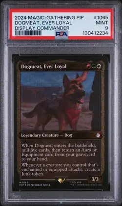 2024 MTG FALLOUT DISPLAY COMMANDER #1065 DOGMEAT, EVER LOYAL PSA 9 - Image 1