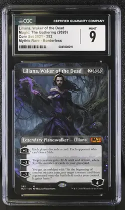 LILIANA, WAKER OF THE DEAD 2021 Core Set Borderless Mythic CGC 9 MTG - Image 1