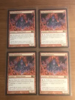 Grim Lavamancer, Magic the Gathering, M12, 135/249, LP ***Lot of 4*** - Image 1