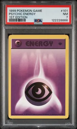 1999 POKEMON GAME 1ST ED #101 PSYCHIC ENERGY PSA 7 - Image 1
