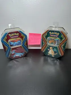 2 POKEMON NEW SEALED 2019 TINS DRAGONITE SALAMANCE XY TEAM UP MINI PACKS - Image 2