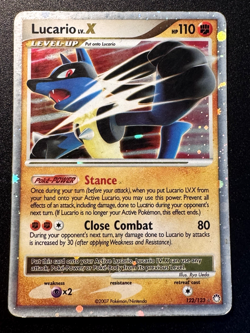 Lucario LV.X 122/123 D&P Mysterious Treasures Pokemon Card Holo Foil Rare HP - Image 1