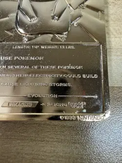 Pikachu 1999 Pokemon 23K Gold-Plated Burger King Promo Trading Card In Case - Image 4