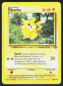 Pikachu 60/64 Jungle Unlimited Pokemon Card DMG - Image 1