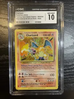 Pokemon Charizard CGC 10 Holo 003/034 Trading Card Game Classic 2023 Stage 2 - Image 1