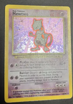 Pokemon Mewtwo Base Set Holo Rare 10/102 Unlimited Vintage Card TCG - Image 2