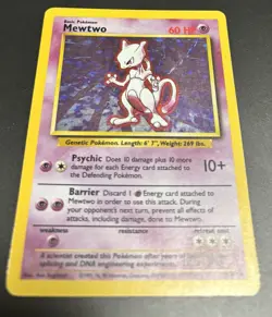 Pokemon Mewtwo Base Set Holo Rare 10/102 Unlimited Vintage Card TCG - Image 4