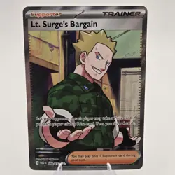 Pokemon TCG Lt. Surge's Bargain 170/132 Full Art Trainer Card - Image 1