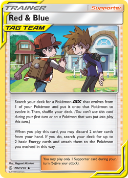 Red & Blue 202/236 Uncommon | Cosmic Eclipse | Pokemon Card - Image 1