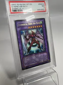 YuGiOh Elemental Hero Air Neos STON-EN034 1st Edition Ultra Rare PSA 7 - Image 3