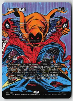 Saw in Half (Borderless) 21 Marvel Universe Magic: The Gathering NM - Image 1