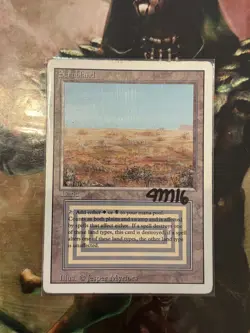 MTG Revised Scrubland Dual Land - Artist Signed Jesper Myrfors - LP/MP - Image 1