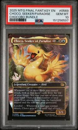 2025 MTG FINAL FANTASY CHOCOBO BUNDLE #0569 CHOCO, SEEKER OF PARADISE PSA 10 - Image 1